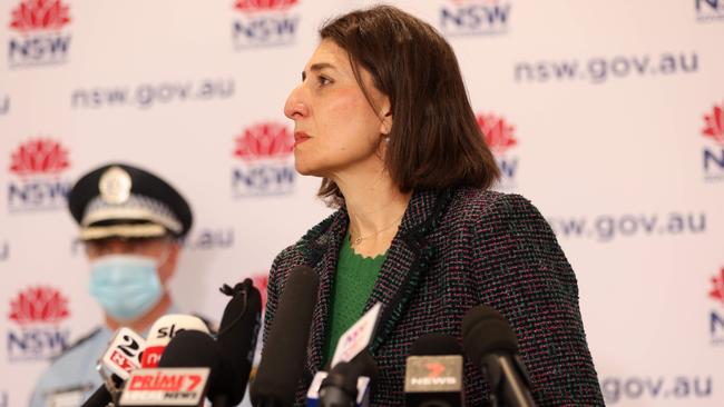 Premier Gladys Berejiklian announced a man in his 90s had died in Newcastle. Picture: NCA NewsWire/Damian Shaw.