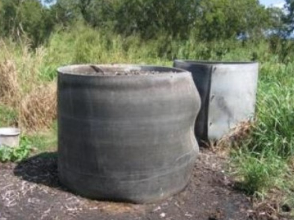 An example of the recycled rubber conveyor belts which will be used as compost bins on the Mt Ossa poultry farm.