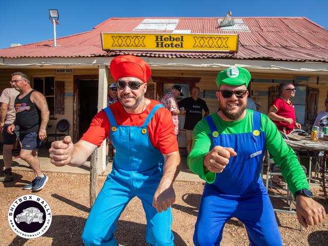 Day 4: Bourke to Mitchell — Mario and Luigi are a long way from the Rainbow Road. Photo: BOX RALLIES