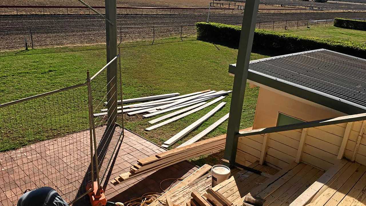 FIX UP: Volunteers are hoping to have the stand back in use for the September 15 raceday. Picture: Donna Stewart