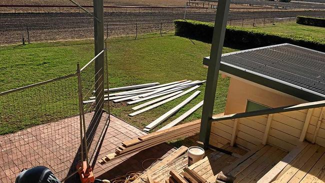 FIX UP: Volunteers are hoping to have the stand back in use for the September 15 raceday. Picture: Donna Stewart