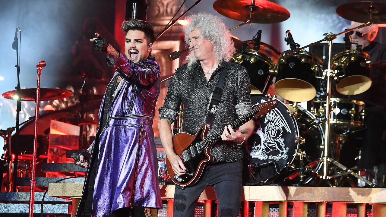 Adam Lambert with Queen’s Brian May will perform at the Fire Fight fundraising event. Picture: AAP Image/John Gass