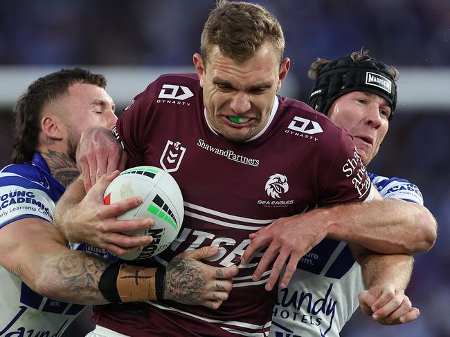 Tom Trbojevic on the charge for the Sea Eagles. Picture: Getty Images