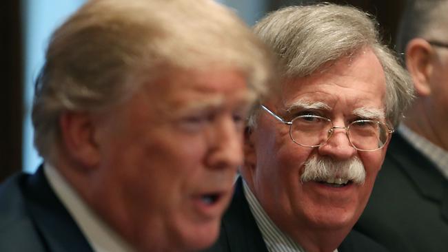 Former National Security Adviser John Bolton with Donald Trump. Picture: AFP.