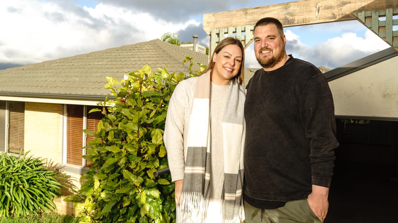 <b>FAMILY TIES:</b> Gemma Dalzotto and her partner Angelo Cavuoto outside the home Gemma grew up in. Picture: Nick Clayton.