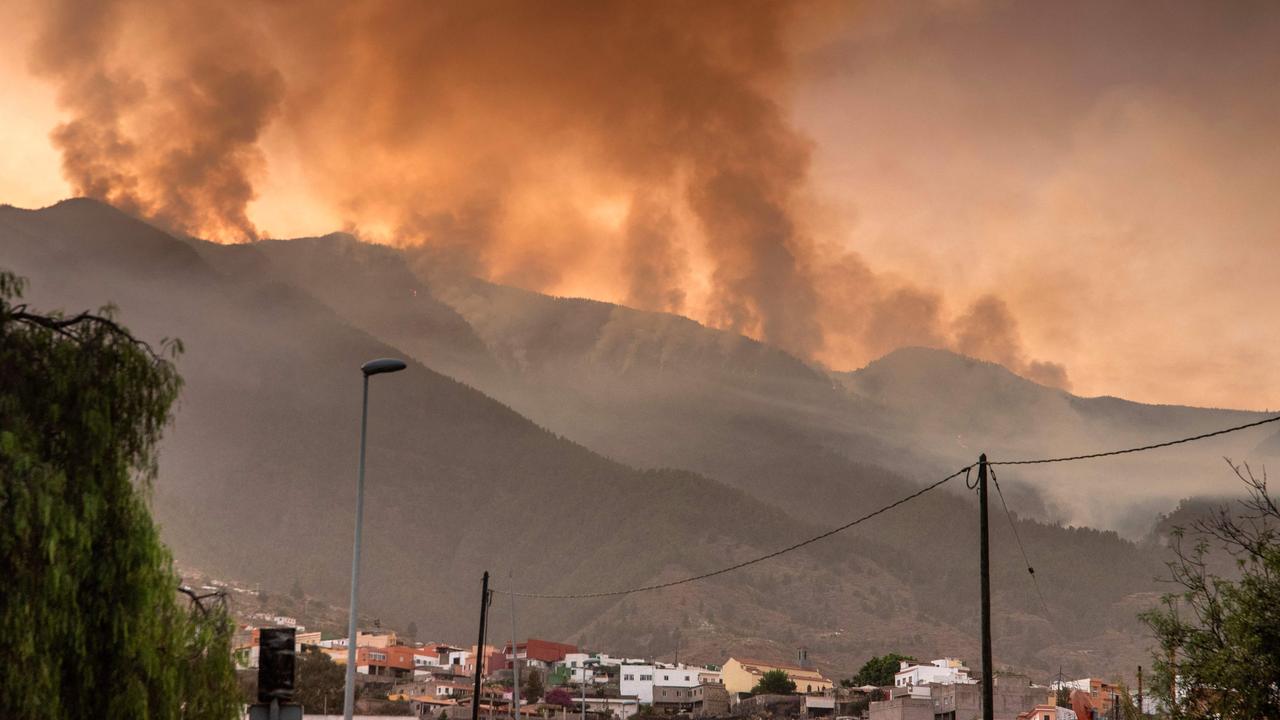 A view of the fire from the village of Arafo on August 16. Picture: Desiree Martin / AFP