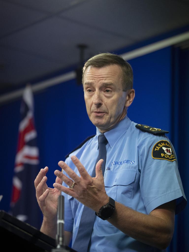 Tasmania Police Commissioner Darren Hine. Picture: Chris Kidd