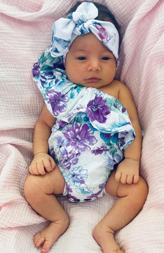 Koah Lea Connolly was born on January 31, 2022, at Mackay Base Hospital, weighing 3700g, to proud parents Chloe Carroll and Riley Connolly, and sibling to older brother Kruze Connolly. Picture: Chloe Carroll DMBJ22