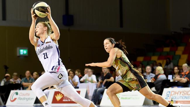 Adelaide Lightning Natalie Novosel, left, last WNBL season.