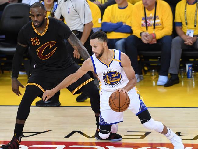 Steph Curry dominated Game 4, despite LeBron’s heroics. Picture: Getty Images/AFP