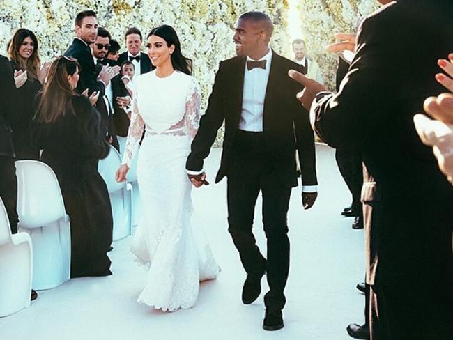 Extravagant: Kim Kardashian and Kanye West’s wedding. Picture: Kim Kardashian’s Instagram account