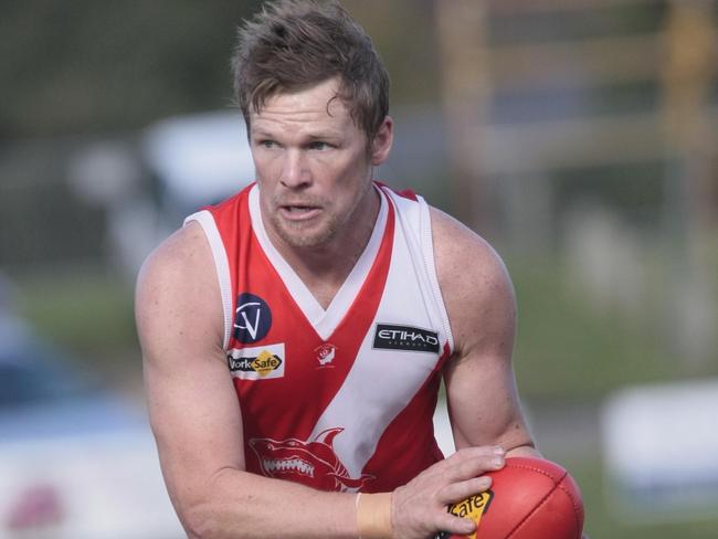 Ball magnet Grant Johnson was captain of Sorrento’s 2004 premiership.