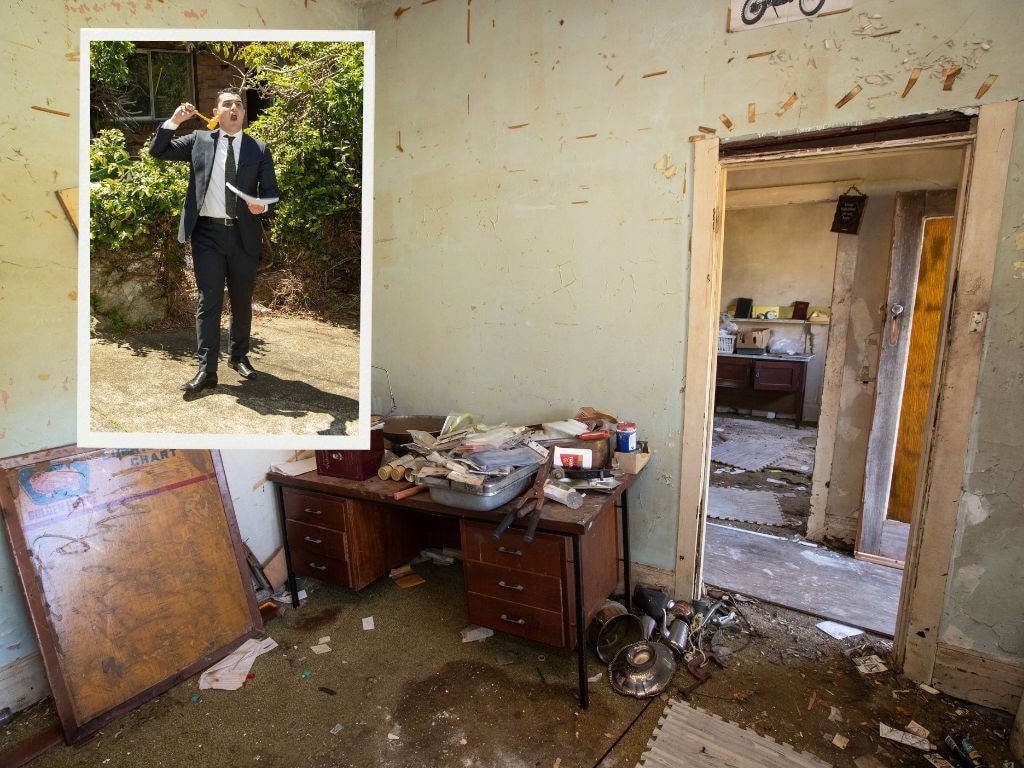 A derelict Marrickville house attracted 14 bidders at auction. Picture: Julian Andrews