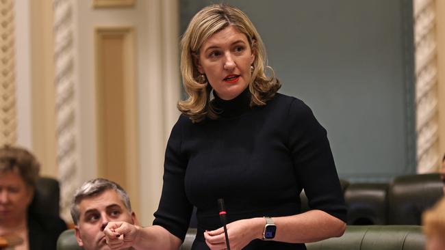 Attorney-General Shannon Fentiman speaking during Parliament. Pics Tara Croser.