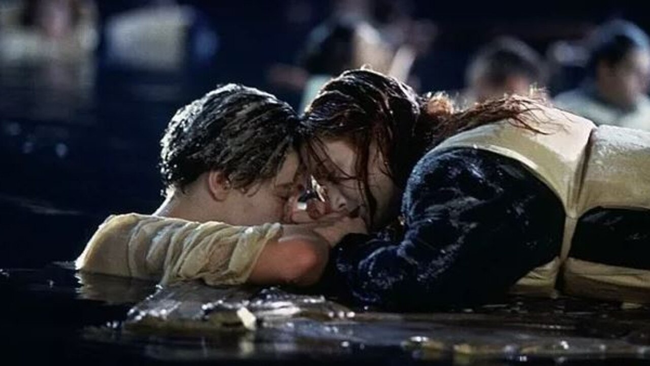 Jack and Rose in the final scenes of Titanic.