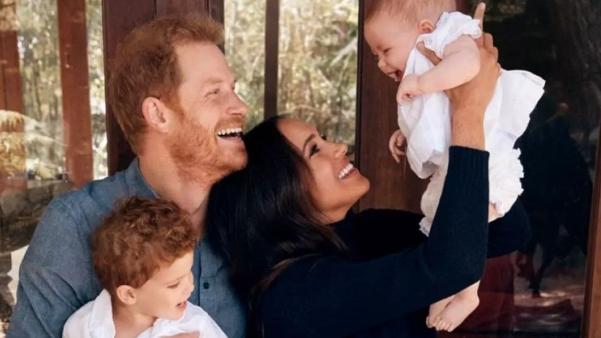 Prince Harry and Meghan Markle with Archie and Lilibet, in 2021. Picture: The Duke and Duchess of Sussex