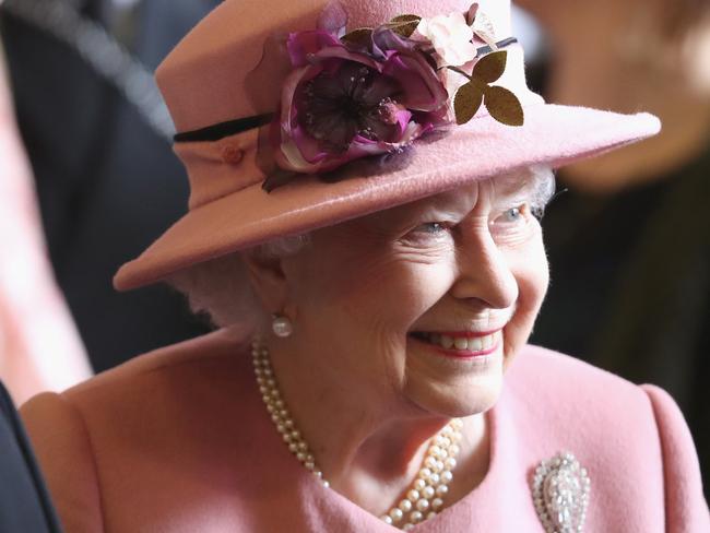 Queen Elizabeth II with a cheeky smile in Plymouth, England, March 2018. Picture: Chris Jackson/Getty Images.