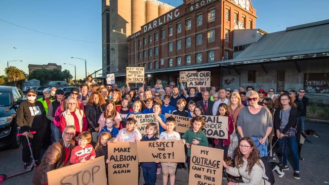 Residents near Albion station and in neighbouring Sunshine are opposed to the proposed Airport Rail Link overpass. Picture: Jason Edwards