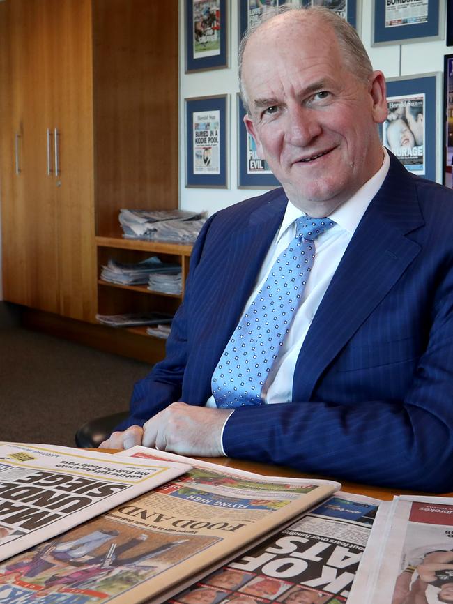 Peter Blunden in his office at Southbank, Melbourne in 2018. Picture David Geraghty / The Australian.