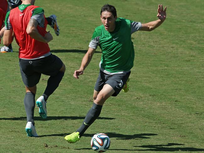 Mark Milligan during the lead-up to the 2014 World Cup. Picture: George Salpigtidis