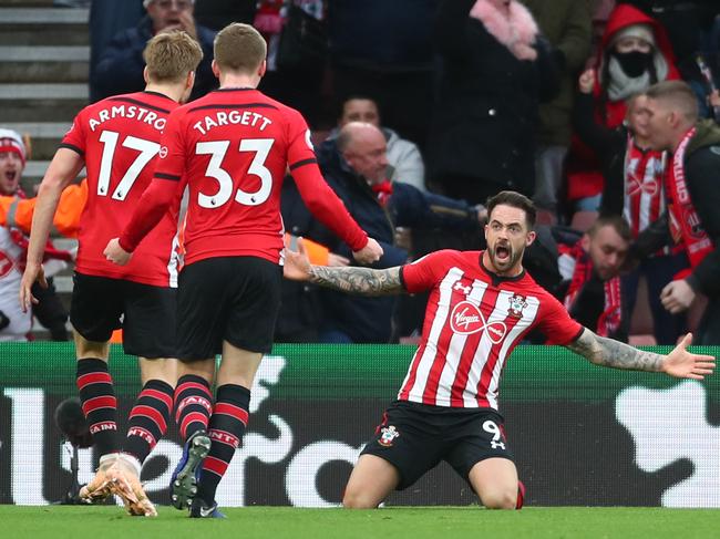 Danny Ings celebrates one of his Southampton goals last season.