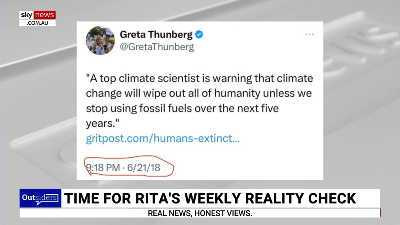 Greta Thunberg deletes 'doomsday prediction' but 'the internet is forever'