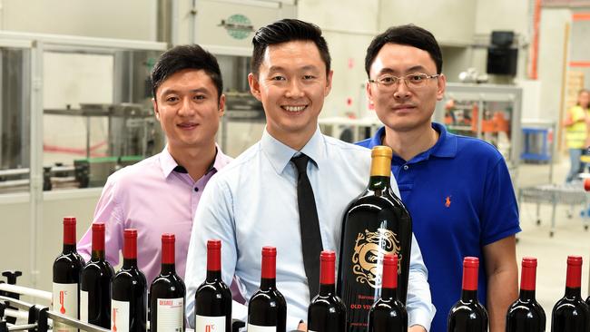 Wayne Chao, centre, with co-investors Jonathon Jianing Li (L)  and Jason Shuang Zhao.