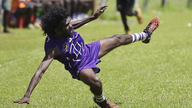 Dockers Maverick Munkara falls during the TIFL Grand Final Picture: Keri Megelus