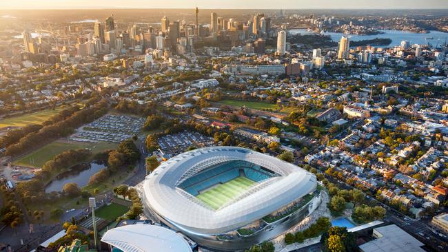An aerial view of Allianz Stadium at Moore Park. Picture: AAP Image/Supplied by NSW Government