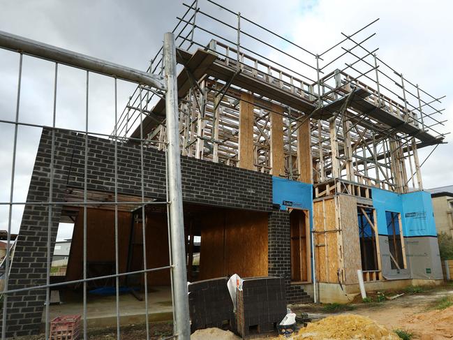 Ms Bartlett’s unfinished house in Highton. Picture: Alison Wynd