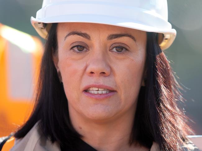 MELBOURNE, AUSTRALIA- NewsWire Photos July 08 2021:    Member for Pascoe Vale Lizzie Blandthorn speaks to media after takeing a tour at Glenroy's big dig rail crossing removal site. Picture: NCA NewsWire / Sarah Matray