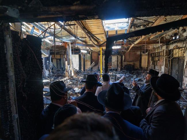 Inside the Adass Israel Synagogue in Ripponlea which was destroyed in a firebombing attack Picture: Instagram