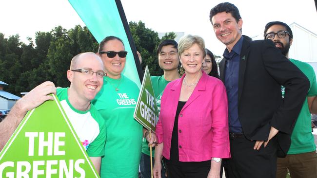 Greens Candidate Scott Ludlam votes at Highgate with Greens Party leader Christine Milne