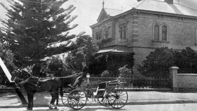 The Speaker of the House of Assembly Sir Jenkin Coles outside of Davaar House when it was his home.