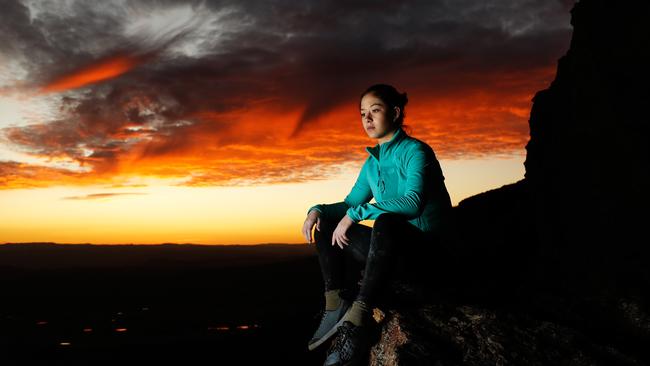 Angie is competing for a spot on the two person Australian climbing team. Picture: AAP Image/Brendon Thorne