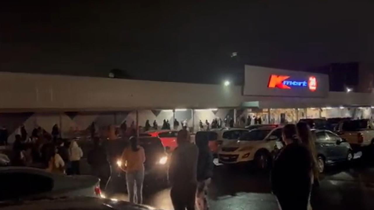 Queues snaked outside a NSW Kmart store before midnight as eager shoppers waited to get inside after months of lockdown. Picture: Twitter