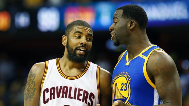 Kyrie Irving (left) had some similar theories in his Cleveland Cavaliers days. (Ronald Martinez/Getty Images/AFP)