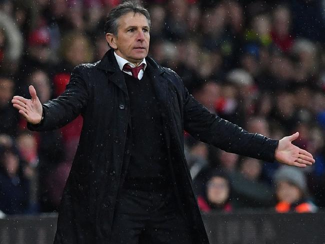 Claude Puel on the sideline for Southampton.