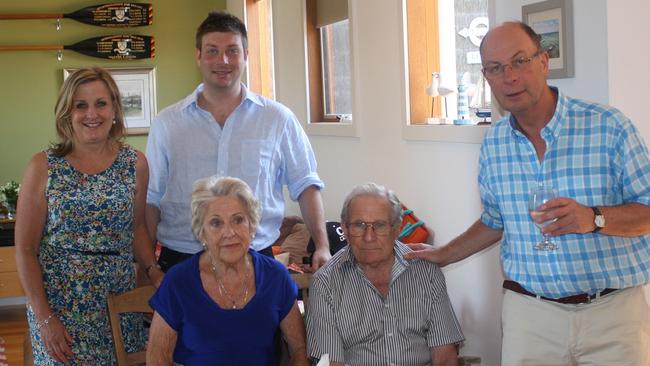 Smith with his grandparents Dawn and Bob Ferguson and parents Colin and Deanne Smith.