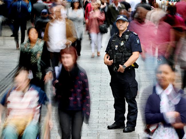 Queensland police’s first super-recogniser Senior Sergeant Chris Tritton in Brisbane’s CBD. Picture: Tara Croser