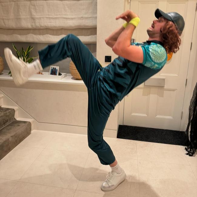 Jack gives the world famous kangaroo hop. Picture: jackwhitehall/Instagram