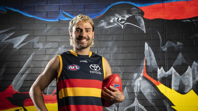 Izak Rankine has had post-season surgery but has been in the Crows gym already. Picture: Sarah Reed/Getty Images