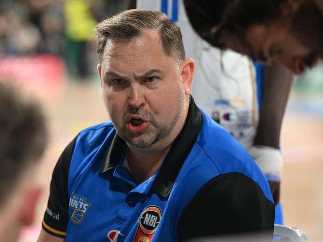 A frustrated Justin Schueller made his feelings clear about the wet surface in Traralgon. Picture: Getty Images