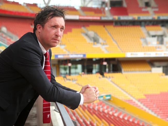 Liverpool legend Robbie Fowler at Suncorp stadium to promote the Reds' clash with the Roar at Suncorp Stadium in July. Pic Jono Searle.