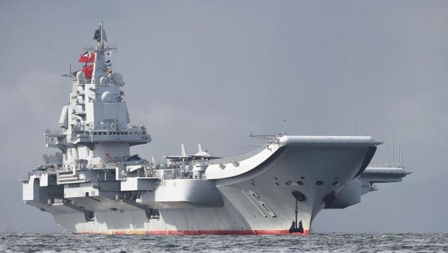 Chinese aircraft carrier Liaoning arries in Hong Kong.