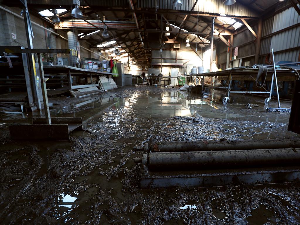 Mess at Air Con Industries in South Hobart. Picture: SAM ROSEWARNE