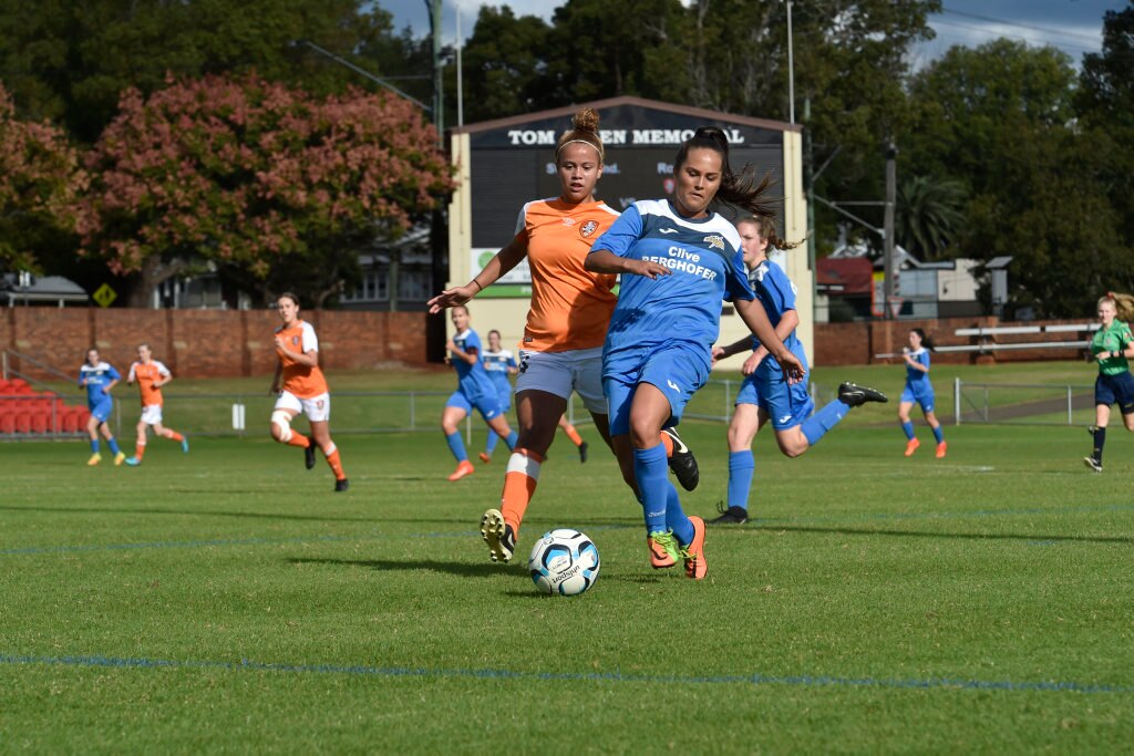 Zoe Brown, Thunder. SWQ Thunder Women vs Brisbane Roar at Clive Berghofer Stadium, April 2018. Picture: Bev Lacey