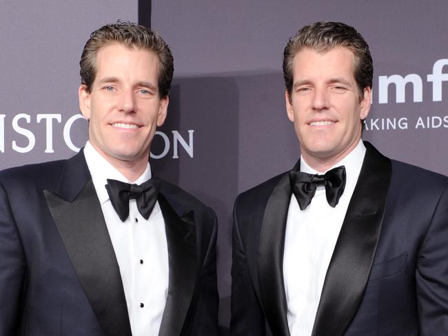 Cameron and Tyler Winklevoss’s investment in Bitcoin has paid off. Picture: Craig Barritt/Getty Images for FIJI Water