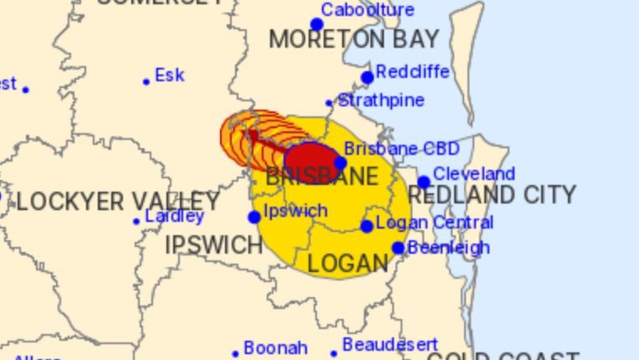 The Bureau of Meteorology has issued a severe thunderstorm warning likely to produce heavy rainfall that may lead to flash flooding was detected near Brisbane CBD and Enoggera.