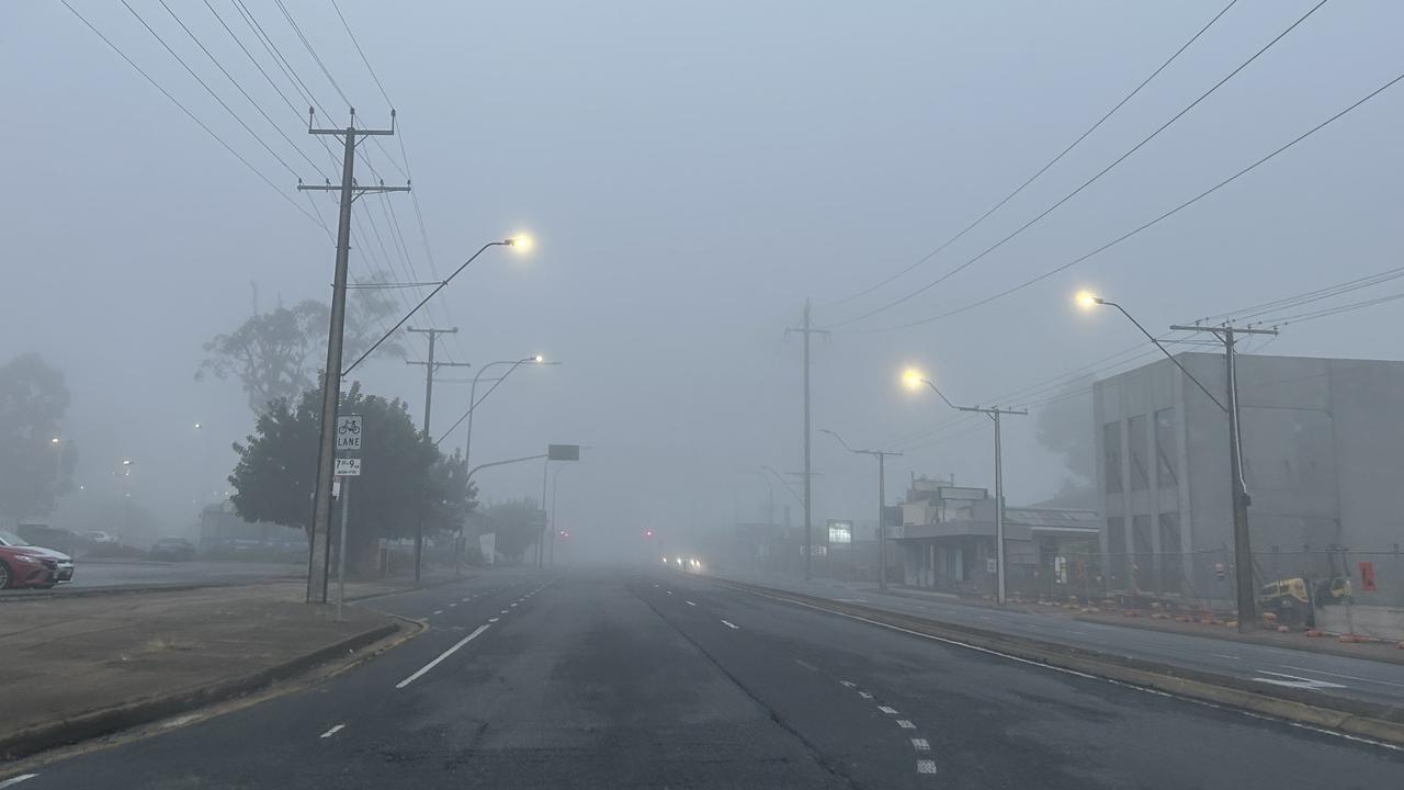 The thick fog prompted a warning to drivers. Picture: Supplied